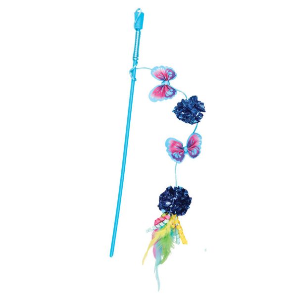 Spot Butterfly & Mylar Wand Cat Toy, Assorted Colors