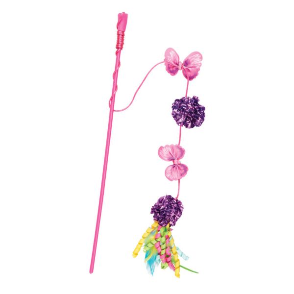 Spot Butterfly & Mylar Wand Cat Toy, Assorted Colors