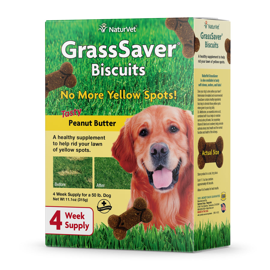 NaturVet GrassSaver Biscuits Tasty Peanut Butter for Dogs