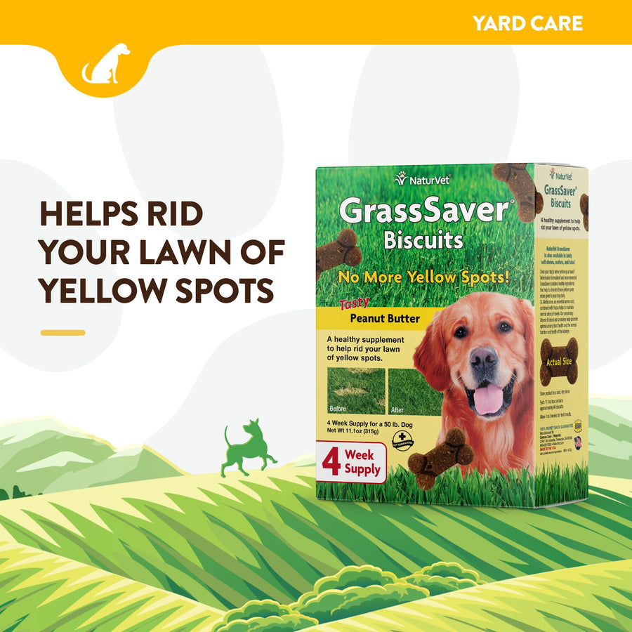 NaturVet GrassSaver Biscuits Tasty Peanut Butter for Dogs