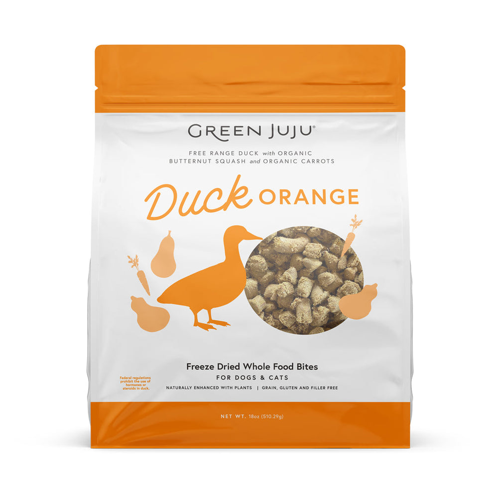 Green Juju Duck Orange Whole Food Bites front of bag.