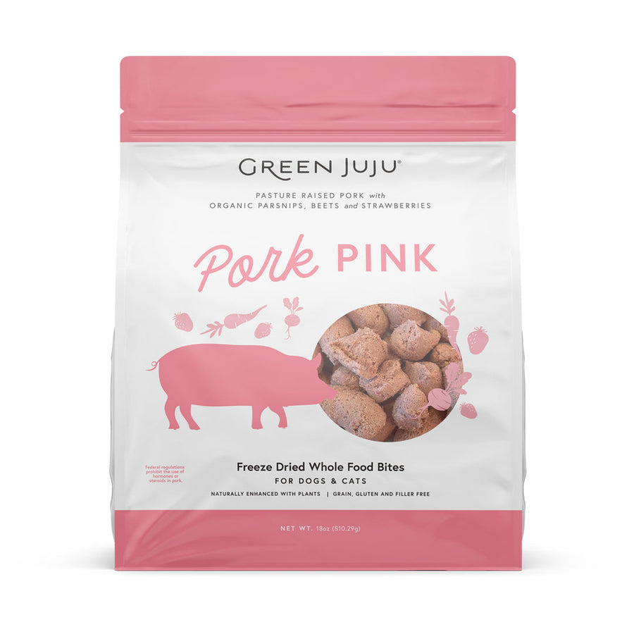 Green Juju Pork Pink Whole Food Bites front of bag.