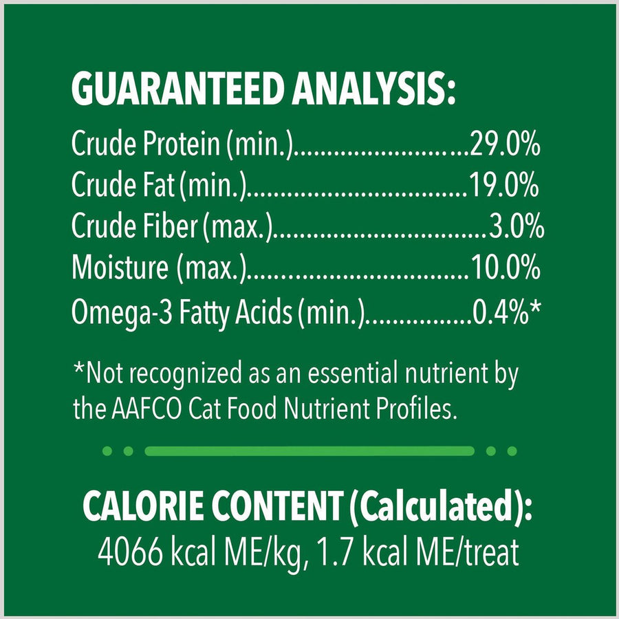 Greenies SmartBites Healthy Skin & Fur Natural Salmon Cat Treats 4.6oz, Guaranteed Analysis and Calorie Content