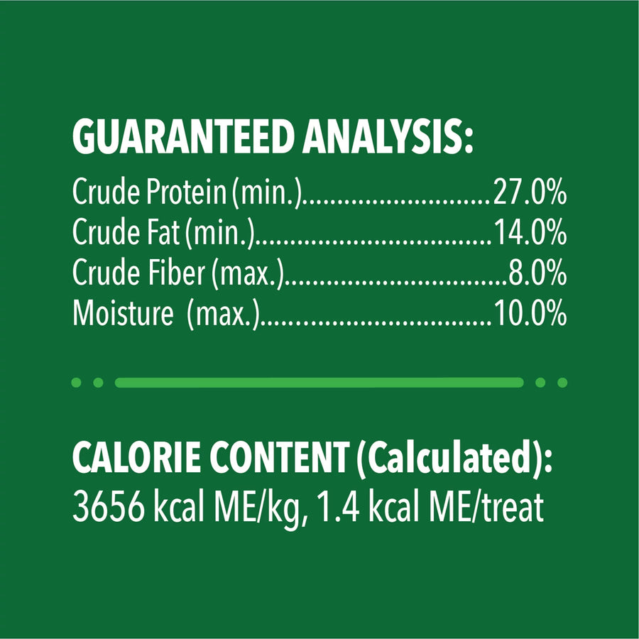 Greenies Succulent Shrimp Dental Cat Treats Guaranteed Analysis and Calorie Content