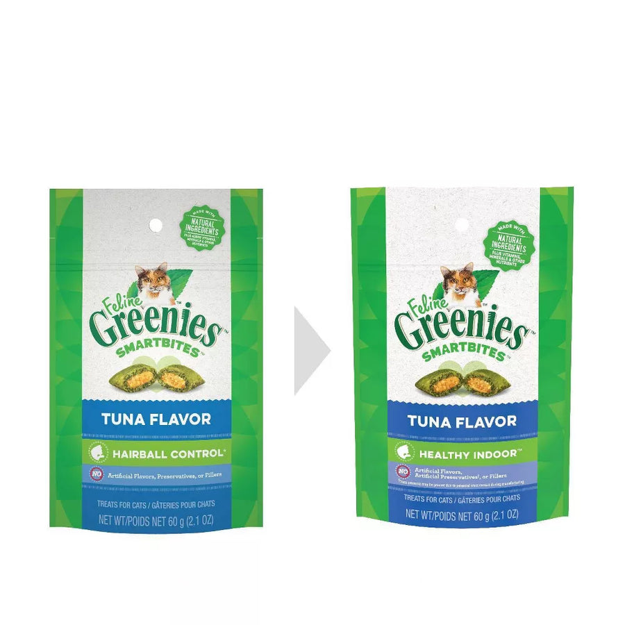 Greenies Tuna Flavored Healthy Indoor Smartbites Cat Treats 60g, Hairball Control and  Healthy Indoor