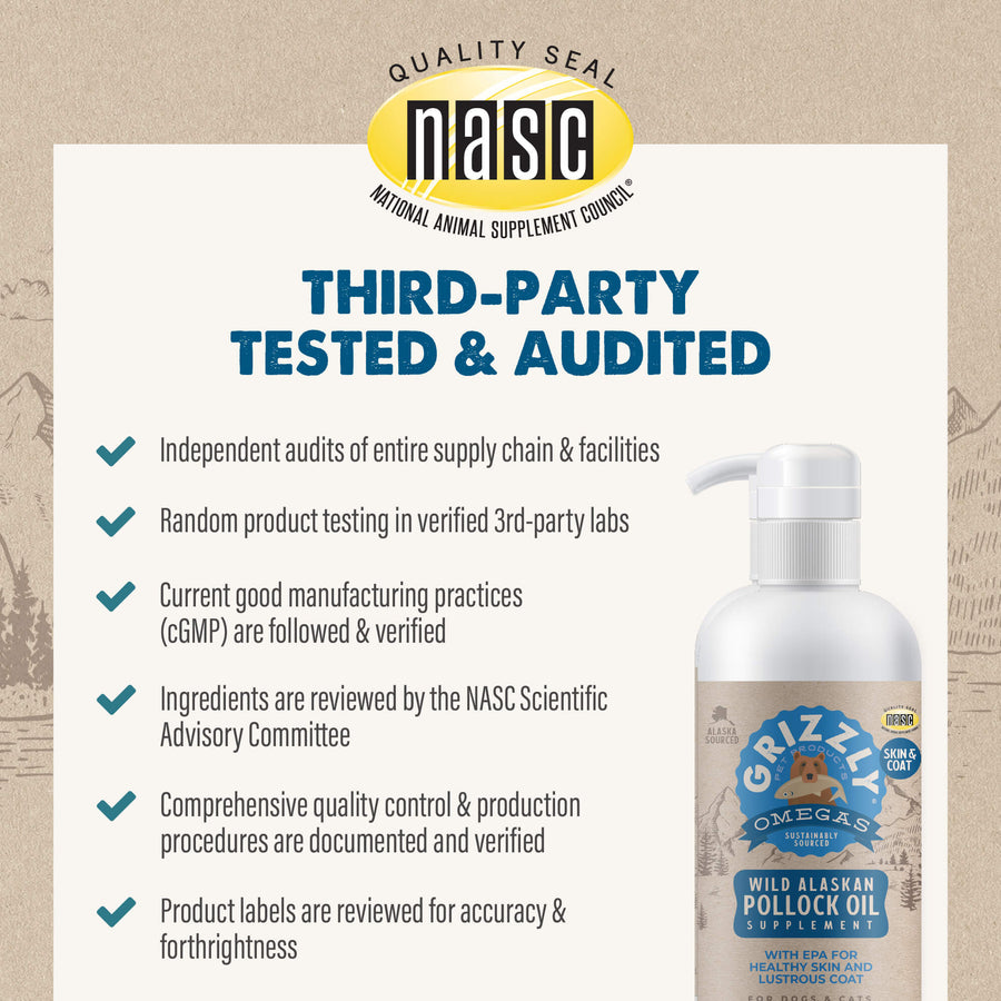 Grizzly Pet products are Tested and Audited by Third-Party 