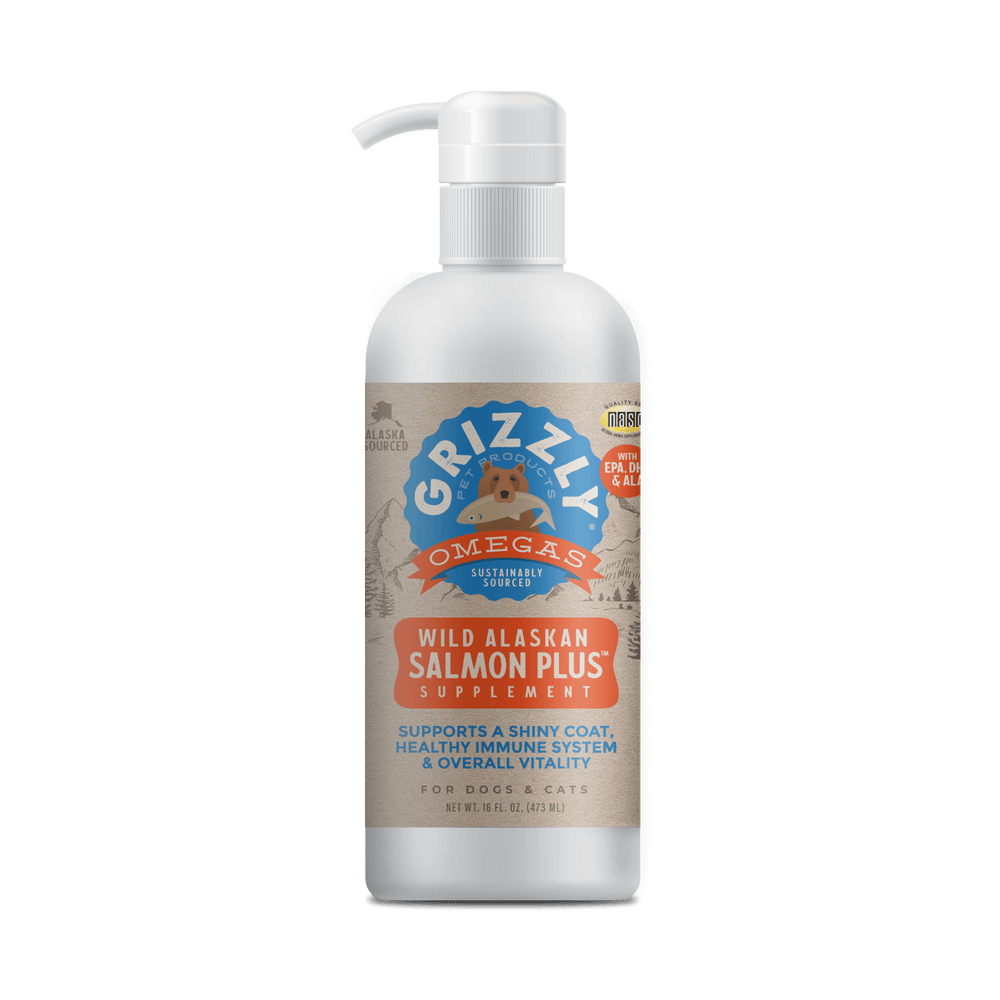 Featured product - Grizzly Wild Alaskan Salmon Oil Plus Dog Food Supplement 16 fl oz
