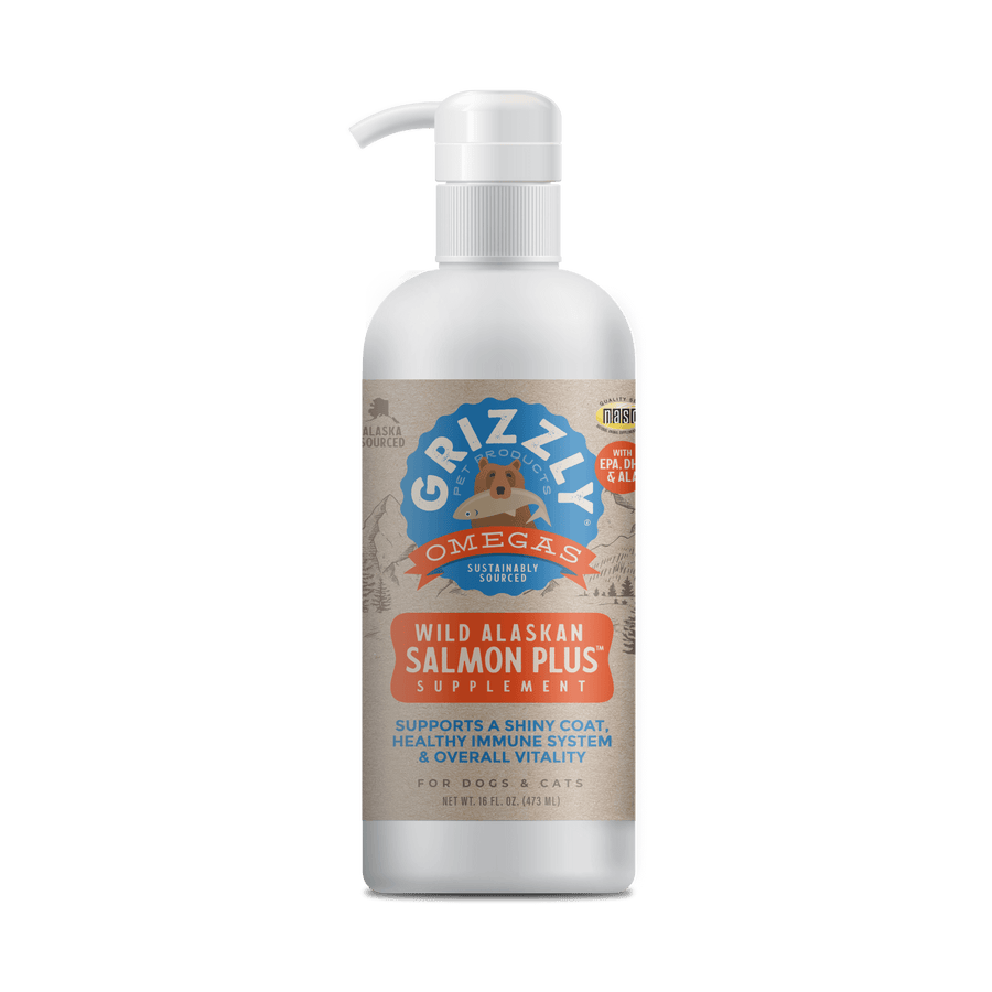 Featured product - Grizzly Wild Alaskan Salmon Oil Plus Dog Food Supplement 16 fl oz