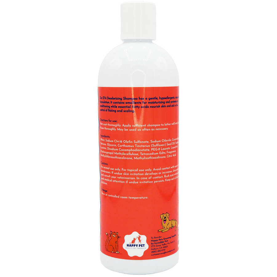 Happy Pet EFA Moisturizing & Deodorizing Shampoo Sweet Pea & Vanilla Scented for Dogs, Cats, & Horses