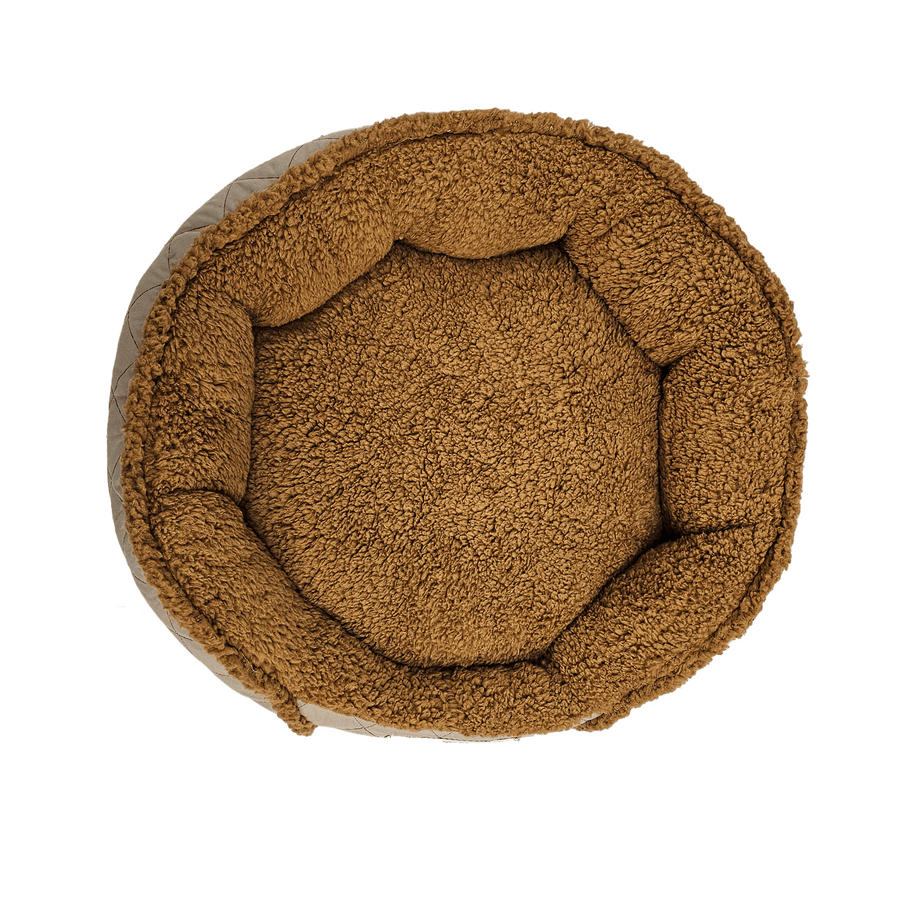 Happy Tails Microsuede Gusset Cuddler Dog Bed, 24" x 20" Brown
