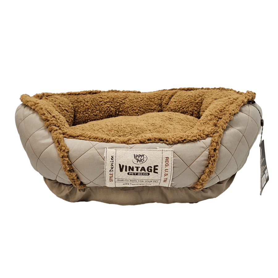 Happy Tails Microsuede Gusset Cuddler Dog Bed, 24" x 20"