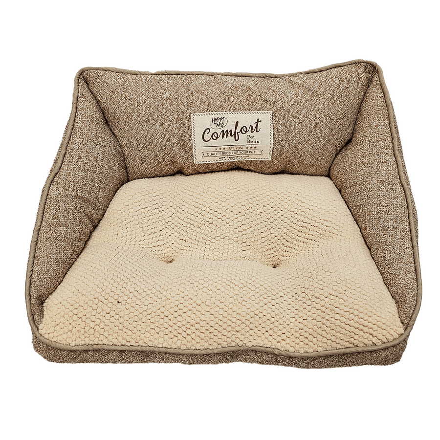 Happy Tails Shabby Chic Mini Sofa Dog Bed, 20" x 14" Tan Color