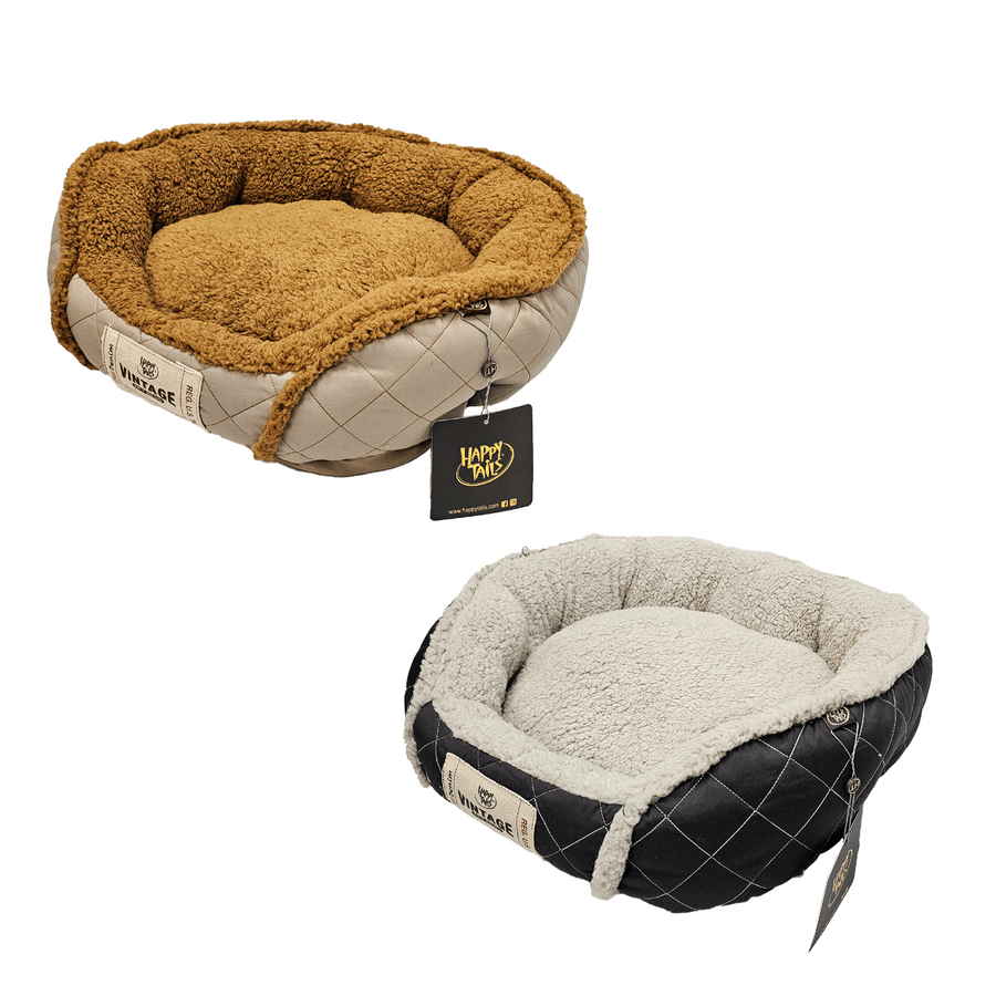 Happy Tails Microsuede Gusset Cuddler Dog Bed, 24" x 20"