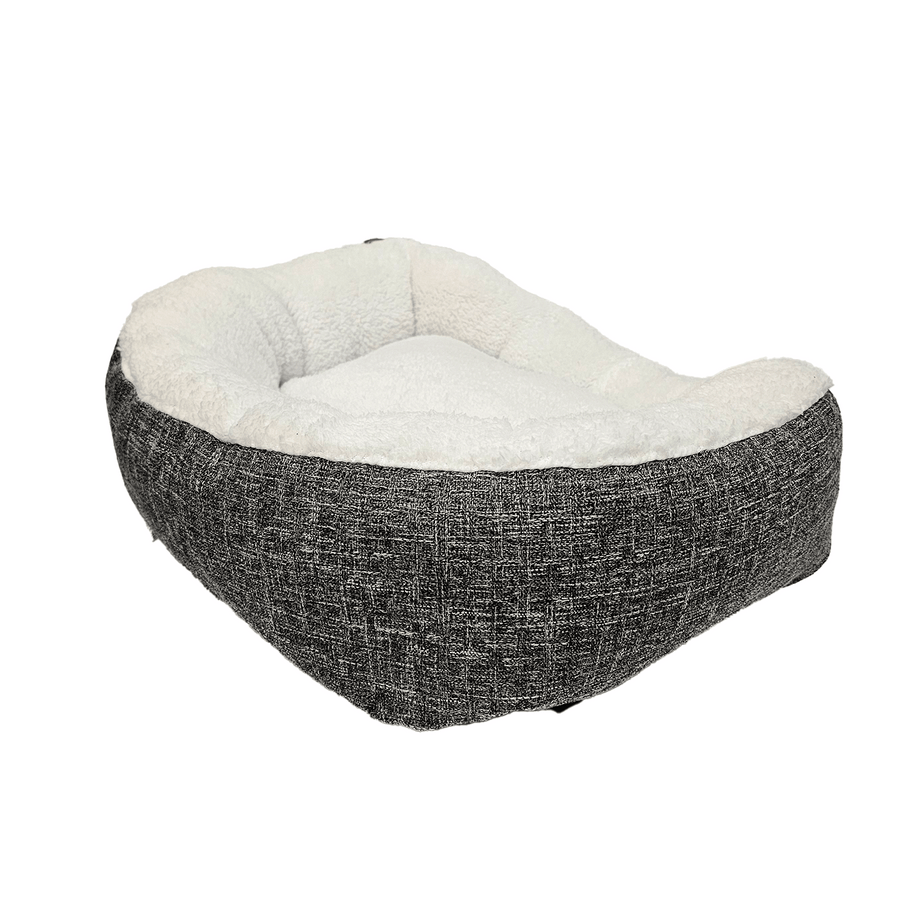 Linen Happy Tails Donut Cuddler Dog Bed, 21" x 17" inches