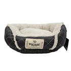 Happy Tails Microsuede Gusset Cuddler Dog Bed, 24" x 20" in Gray Color