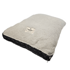 Top View of Happy Tails Microsuede Gusset Dog Bed, 40" x 30" in Gray