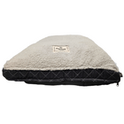 Side profile fo Happy Tails Microsuede Gusset Dog Bed, 40" x 30" Gray