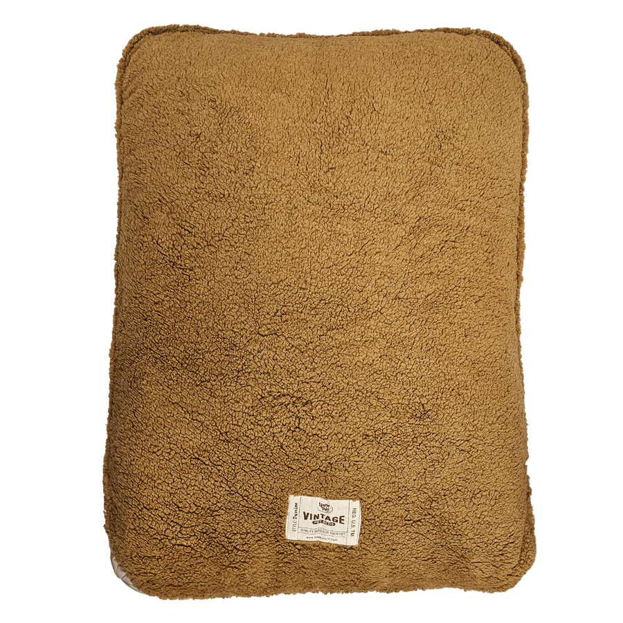 Tan Colored Happy Tails Microsuede Gusset Dog Bed, 40" x 30"