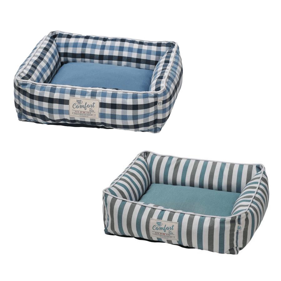 Happy Tails Plaid Cloud Cuddler Dog Bed, 24” x 20”