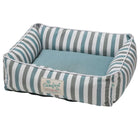 Happy Tails Plaid Cloud Cuddler Dog Bed, 24” x 20” in Turq Gray Color