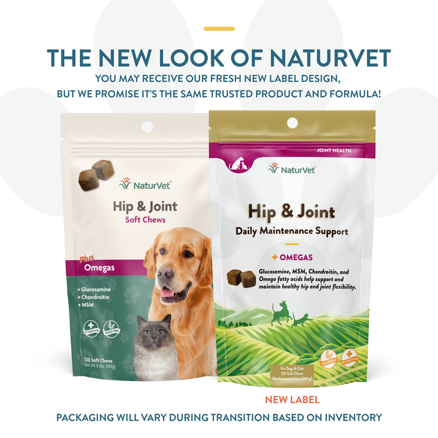 NaturVet Hip and Joint Plus Soft Chews for Dogs and Cats, 120 ct