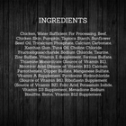Ingredients for Fussie Cat Super Premium Grain Free Chicken and Beef in Pumpkin Soup.