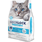Front panel of product bag. OdorLock Maxcare. 40 days. Health issues. Monitoring. Unscented. Net weight 25 pounds.