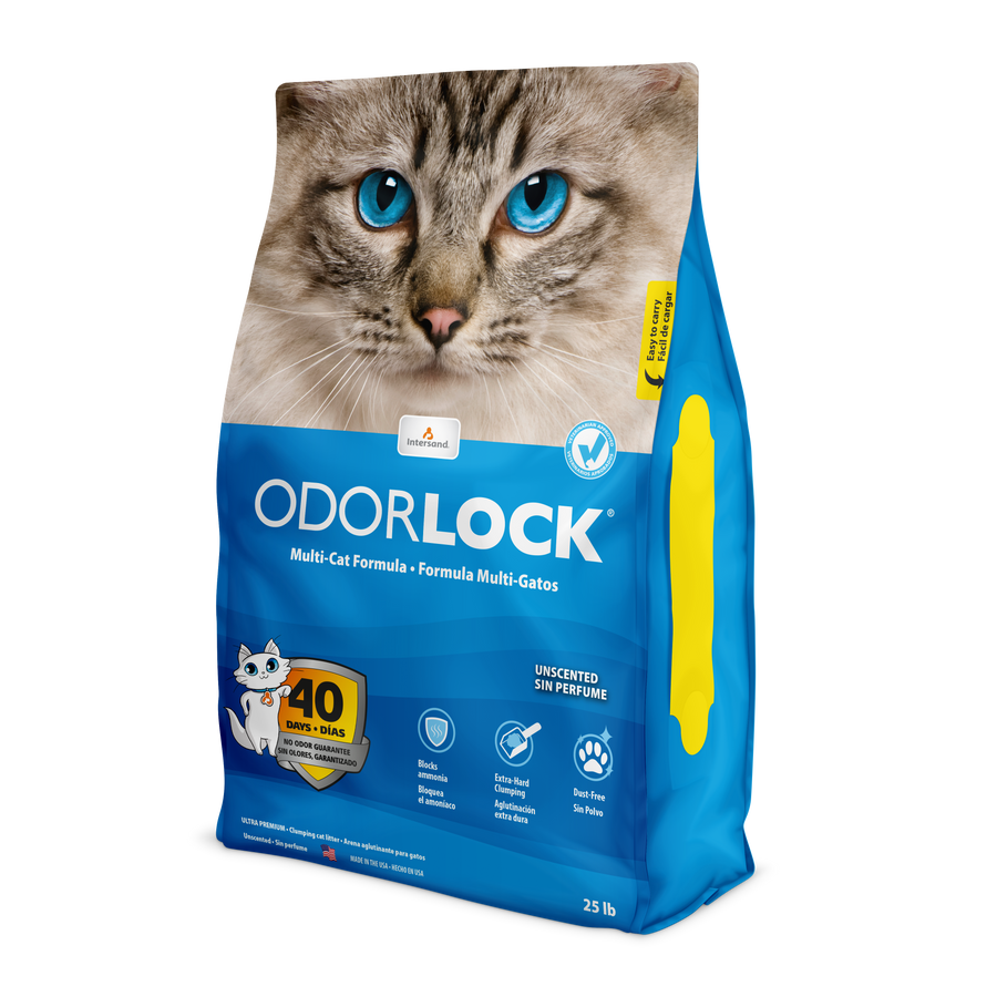 Intersand OdorLock Ultra Premium Unscented Multicat Cat Litter Formula Front Bag 25lb