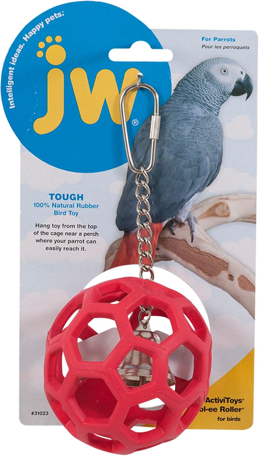 Red JW Pet Activitoy Holee Roller Bird Toy Packaging