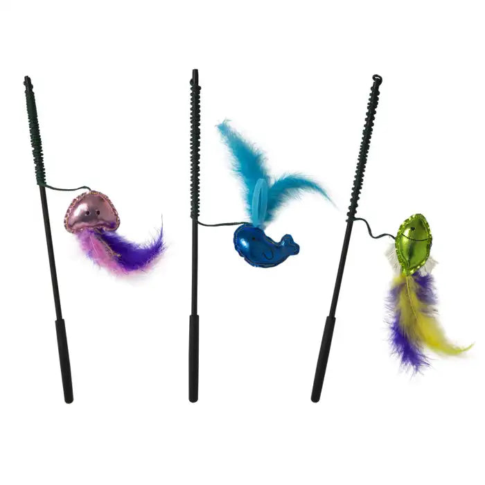 Pink, Blue and Green JW Pet Wanderfuls Wand Cat Toy