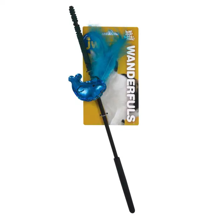 Blue variant of JW Pet Wanderfuls Wand Cat Toy