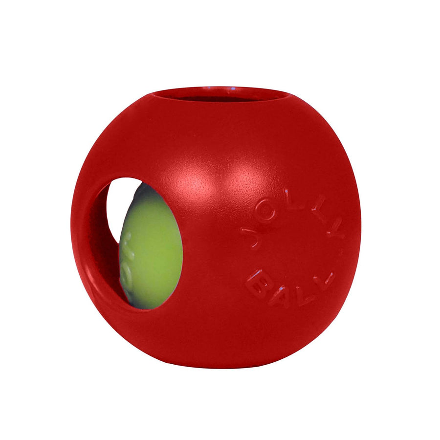 Red colored Jolly Pets Teaser Ball  Dog Toy