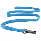 Leash laid out to show length. At the end of the leash shows metal scissor clasp for attachment.