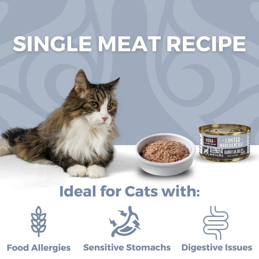 Single Meat Recipe- Ideal for cats with:
* Food Allergies
* Sensitive Stomachs
* Digestive Issues