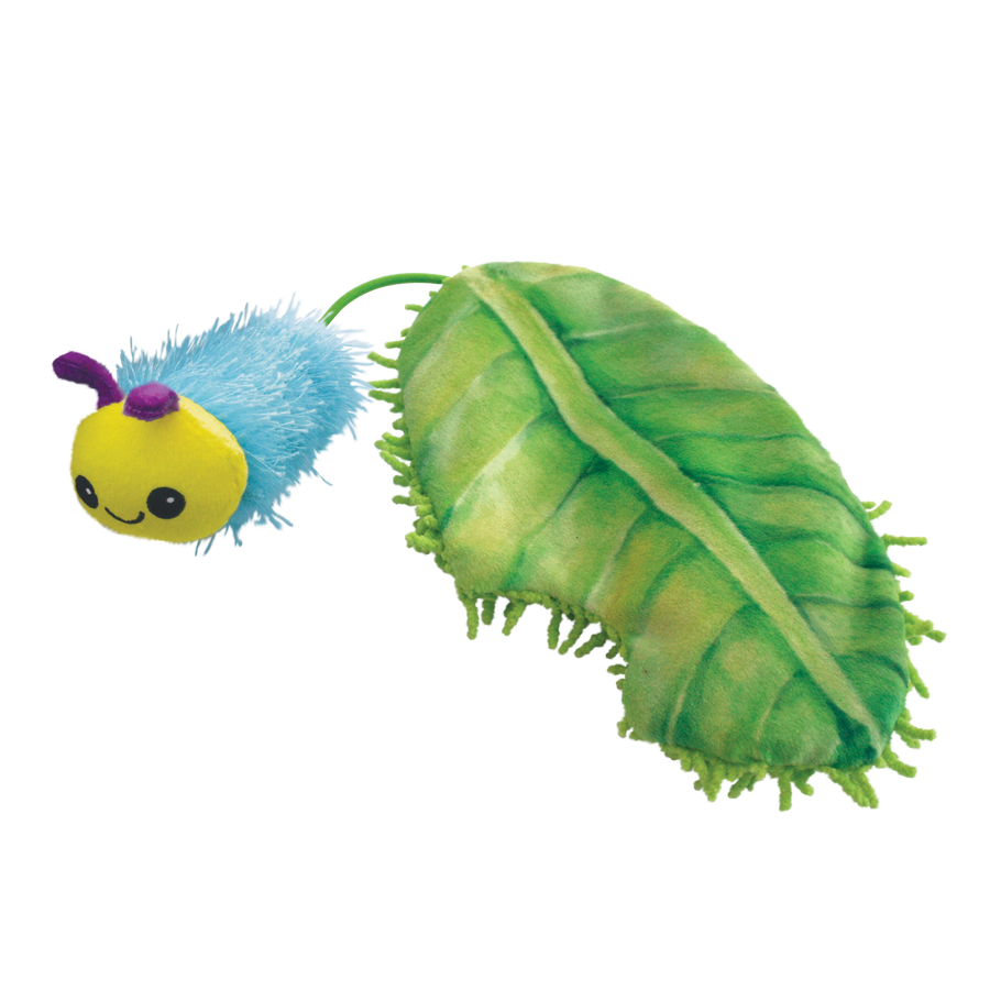 KONG Flingeroo Caterpiller Cat Toy Blue body