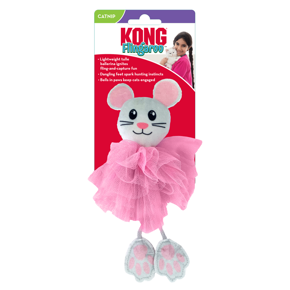 Pink KONG Flingeroo Tutu Cat Toy Front packaging