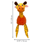 4.75 x 13 inches of KONG Floofs Shakers Giraffe Dog Toy