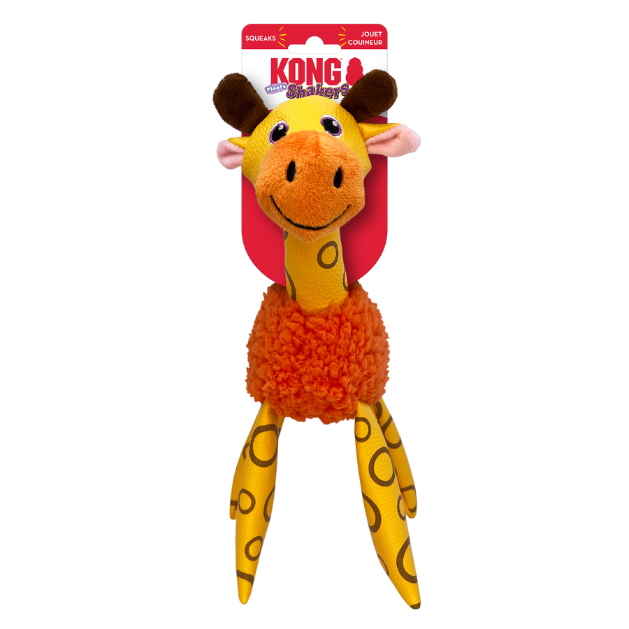 Front Packaging of KONG Floofs Shakers Giraffe Dog Toy