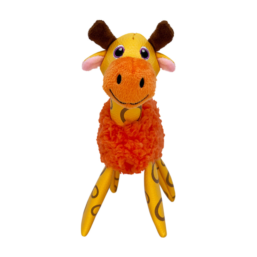 Full View of KONG Floofs Shakers Giraffe Dog Toy