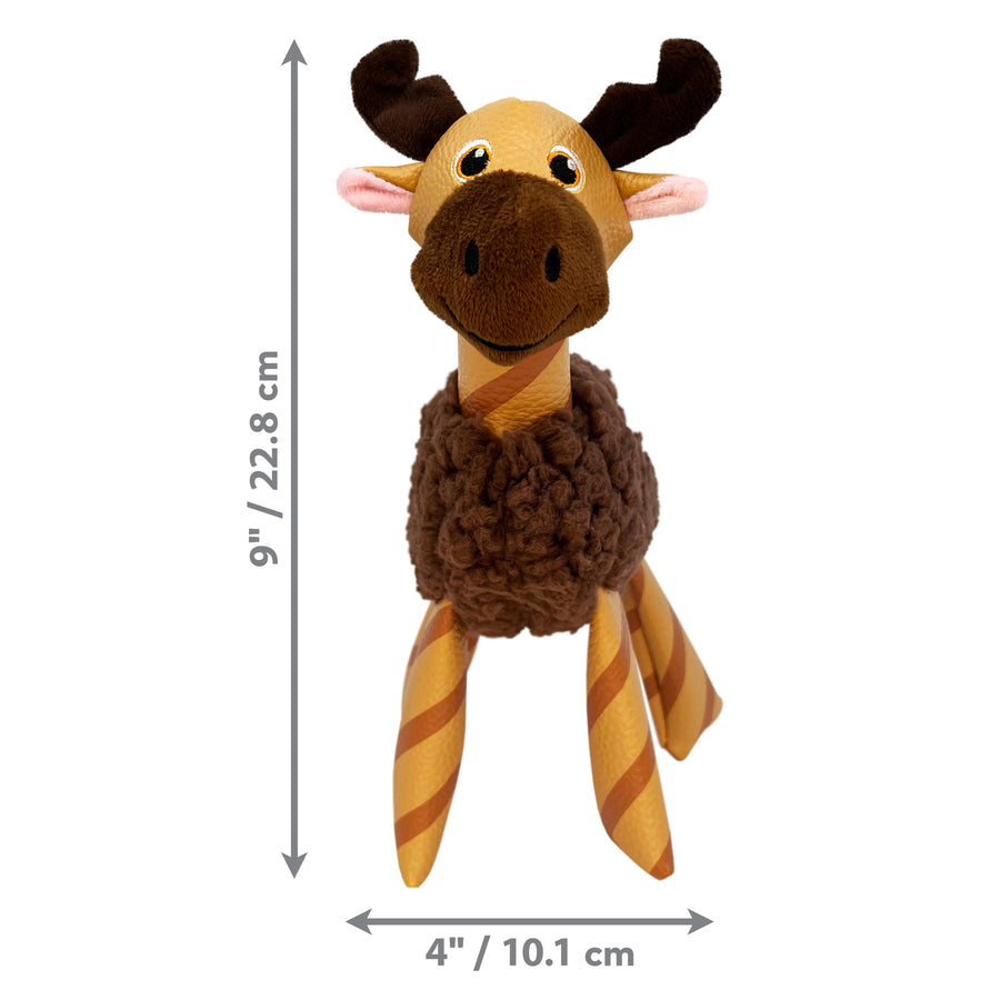 4 x 9 inches size of KONG Floofs Shakers Moose Dog Toy