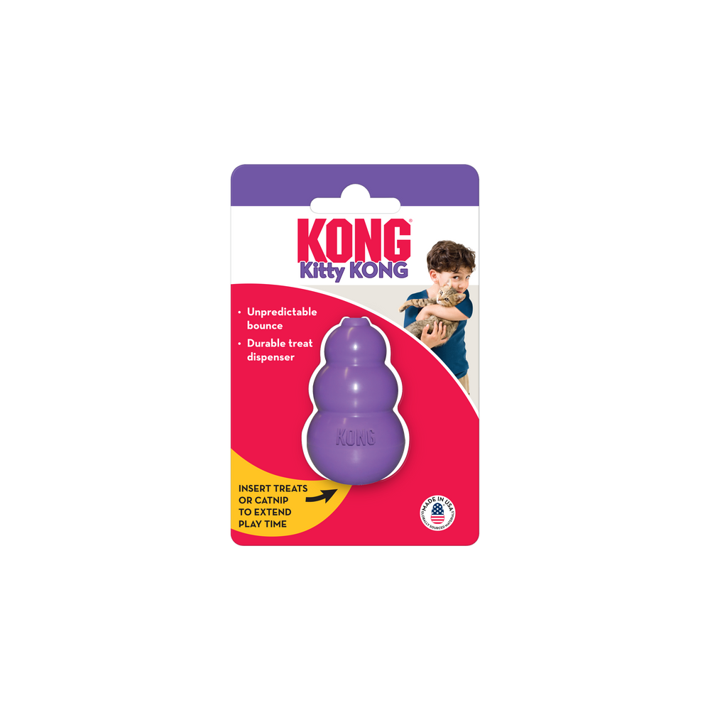 Front packaging of KONG Kitty Kong Cat Toy Purple