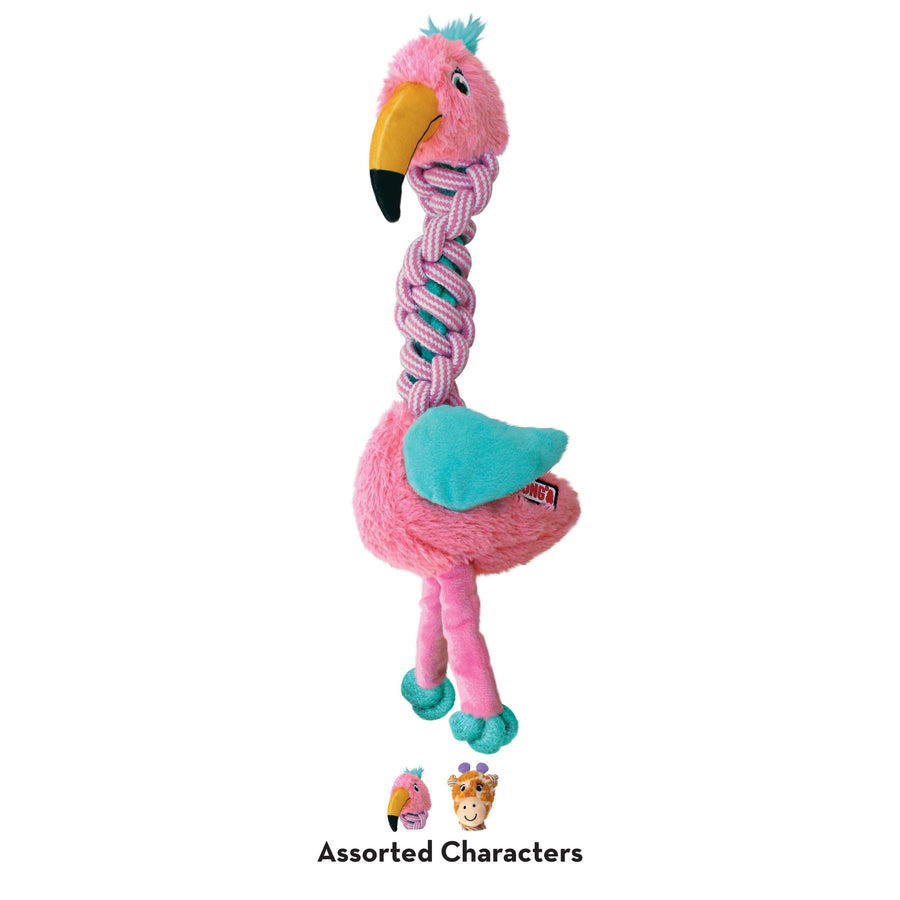 Flamingo KONG Knots Twists Plush Dog Toy
