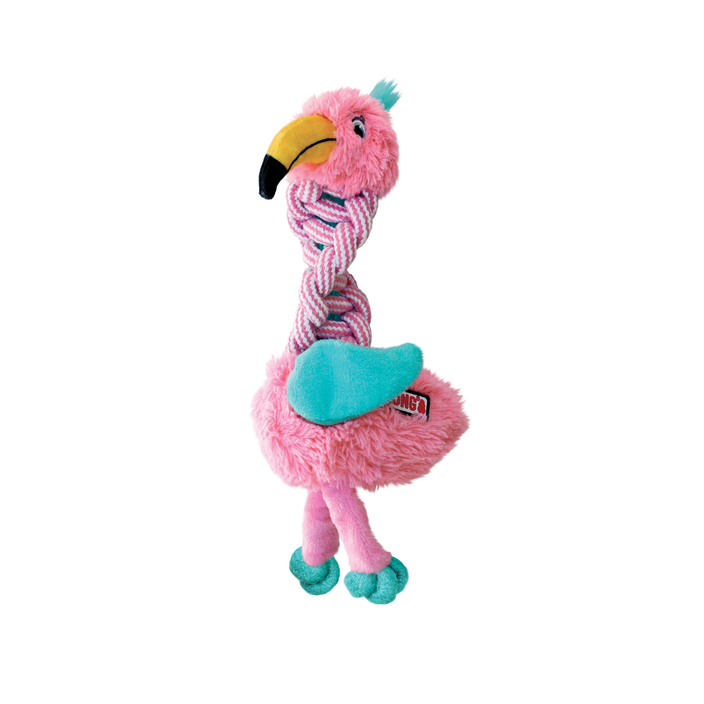 Flamingo KONG Knots Twists Plush Dog Toy