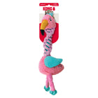 Front packaging of KONG Knots Twists Plush Dog Toy Flamingo