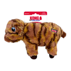 Front Packaging of KONG Low Stuff Stripes Cow Plush Dog Toy