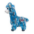 Side Profile of KONG Low Stuff Stripes Llama Plush Dog Toy Blue