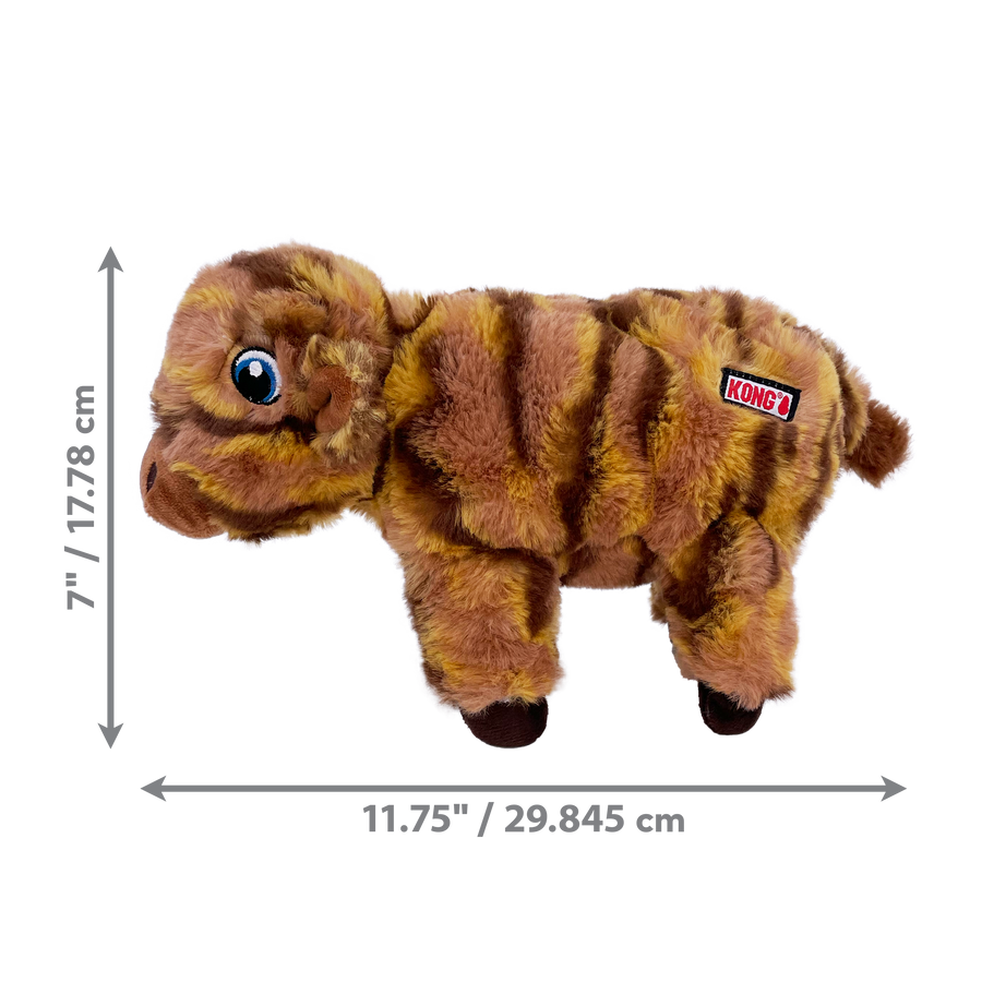 11.75 x 7 inches of KONG Low Stuff Stripes Llama Plush Dog Toy