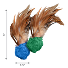 5 inches tall by 1.5 inches width KONG Naturals Crinkle Ball with Feathers Cat Toy