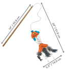14 inches stick long by 5.5 inches toy width 24 inches long rope KONG Naturals Fish Teaser Cat Toy