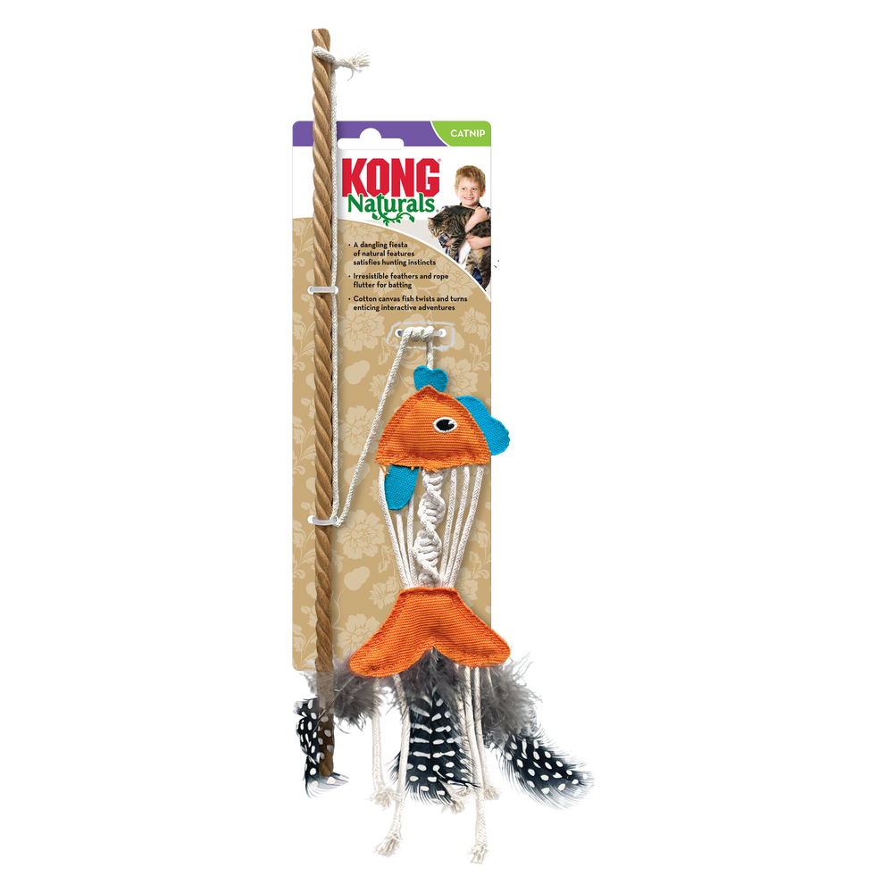 Front Packaging of KONG Naturals Fish Teaser Cat Toy